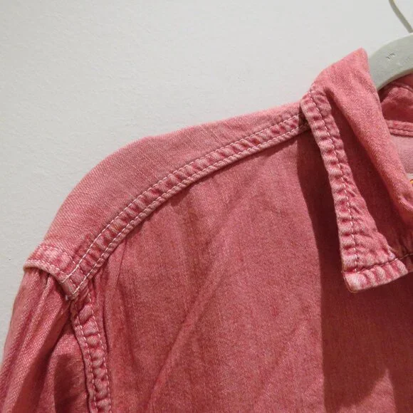 45RPM STUDIO 45R Vintage Washed Red Denim Maxi Dress Minimalist Made in Japan - Picture 6 of 15